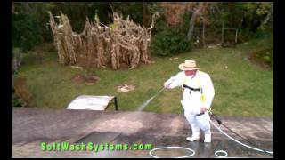 SoftWash Systems Soft Wash Roof Cleaning Demo [upl. by Saberhagen]