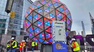 NYC Times Square New Years Eve 2024 Ball Drop Test [upl. by Ellehcim]