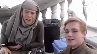 Game of Thrones Cast Playing Heads Up On Set [upl. by Lody401]