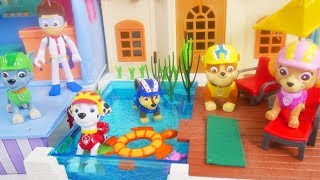 Paw Patrol play at playmobil pool [upl. by Alael]