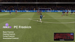 FIFA 21 Freekick pc Keyboard Tutorial  BASIC DIPPING CURLEDKNUCKLE BALL [upl. by Conrad]