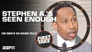 Stephen A GOES SCORCHED EARTH on complaints against NBA’s 65game policy 🔥  First Take [upl. by Pudendas]