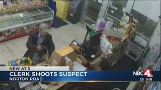 Clerk shoots robbery suspect [upl. by Findley]