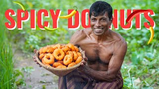 Spicy Donuts Traditional Srilankan Crispy Snacks Spicy Vada Recipe cooking in Village [upl. by Beal]