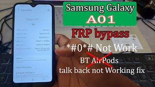 Samsung A01 Frp Bypass  0 not workingAirpods not work fixfinal Solution 100 working only5min [upl. by Sunil]