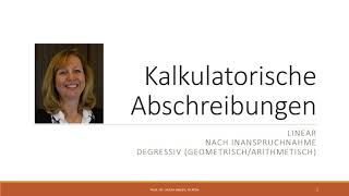 ControllingTutorial Kalkulatorische Abschreibungen [upl. by Nnairahs513]