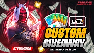 FREE FIRE LIVE  REEDEM CODE GIVEAWAY 🤑💎FF LIVE GIVEAWAY  CUSTOM ROOM  FF GIVEAWAYSgiveaways [upl. by Athalie]