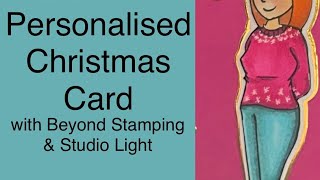 Personalised Christmas Card  Beyond Stamping and Studio Light [upl. by Rooney]