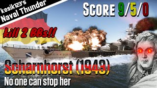 War Thunder Naval No one can stop her｜Scharnhorst 1943：Scharnhorst Class Battleship｜2K QHD [upl. by Iaras]