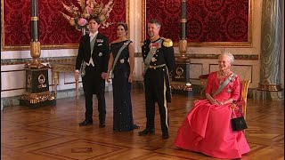 Royal banquet for Prince Christian of Denmarks 18 year birthday [upl. by Ainafets]