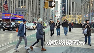 New York Manhattan Winter Walk  Broadway Columbus Circle Upper West Side Bryant Park Travel 4K [upl. by Alamac]