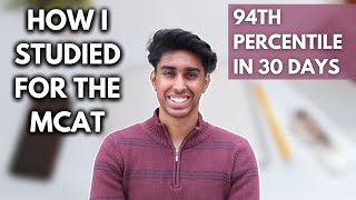 1 MONTH How I scored a 94th percentile on my MCAT  study schedule free resources and more [upl. by Nivrag]