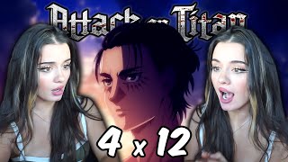 EREN WHAT IS GOING ON  ATTACK ON TITAN  Reaction 4x12 [upl. by Turino]