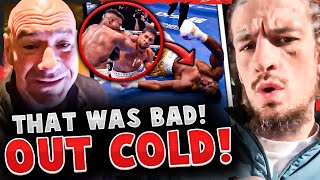 REACTIONS to Francis Ngannou KNOCKED OUT COLD by Anthony Joshua Dana White ANNOUNCEMENT UFC 299 [upl. by Sylvia543]