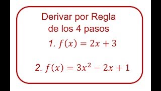 Derivada por la Regla de los 4 pasos  RiveraMath [upl. by Fellows306]