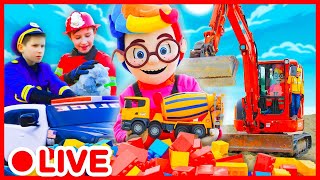 🔴 LIVE  POLICE CAR TRUCKS AND TOYS 🚓 Kids Pretend To Play Compilation [upl. by Myna80]