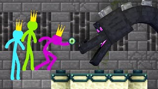 Stickman vs Minecraft Stickman  ENDER DRAGON PORTAL Battle [upl. by Shalna792]