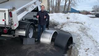 Stainless and Plastic fender options for light and medium duty trucks shown on a Ford F550 dump body [upl. by Rogozen]