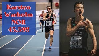 Karsten Warholm NOR 4559  NR  400 m  NM inne  3 feb 2018  Bærum NOR [upl. by Augustina586]