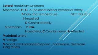 Lateral medullary syndrome Medical Mnemonic for NEET PG and UG by Dr Prakash nayak [upl. by Lebasy]