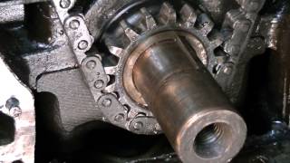 Original Orientation of the Oil Slinger  Closeup of Crank Sprocket 1984 Coupe Deville [upl. by Selim]