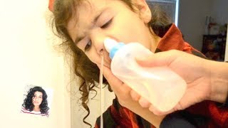 Nasal Lavage  How to use nasal Lavage on Kids  Clear Stuffy Nose [upl. by Nevetse]