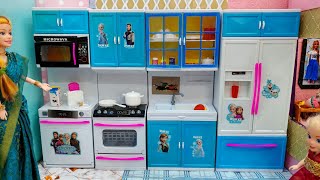 New Big Kitchen set unboxing and review in Barbie dollBarbie show tamil [upl. by Carolann]