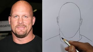 How to draw Stone Cold  WWE wrestler Stone Cold Easy Drawing [upl. by Flam]