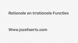 Afspeellijst Rationale En Irrationale Functies [upl. by Frida]