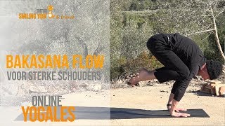 Bakasana Flow voor sterke schouders  volledige Vinyasa Flow yogales [upl. by Dyer]