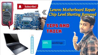 LENOVO MOTHERBORD SHORTING REMOVED How to repair motherboard dead 11 th gen chip level reparing [upl. by Airual]