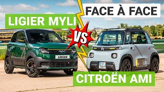 Citroën AMI vs Ligier Myli  quelle est la meilleure voiture électrique sans permis [upl. by Nicram]