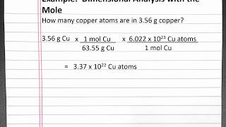 CHEMISTRY 101 Dimensional Analysis with the Mole [upl. by Nicko]