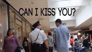 KISSING SECURITY GUARDS PRANK [upl. by Kensell]