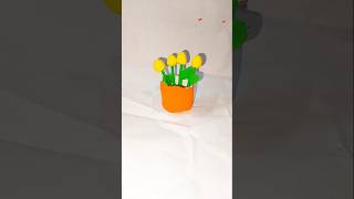 DIY easy clay flower art diy craft youtube youtubeshorts shorts shortvideo [upl. by Enoved240]