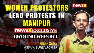 Women Protestors Lead Protests in Manipur Amid Heavy Security and Flag Marches  Exclusive  NewsX [upl. by Lila6]