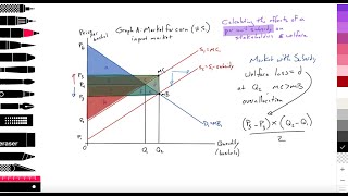 27 Micro Calculating the effects of a per unit subsidy on stakeholders amp welfare IB Econ [upl. by Anayd13]