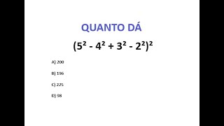 Soma subtração e potência  Matemática para concursos e ENEM [upl. by Etteyniv]