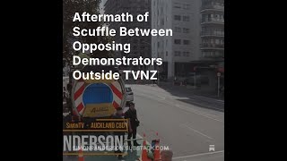 Aftermath of Scuffle Between Opposing Demonstrators Outside TVNZ [upl. by Otilrac]