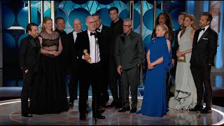 Succession Cast  81st Golden Globes Winners Backstage Interview [upl. by Winthrop]