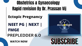 9 Ectopic Pregnancy OBGYN Rapid Revision 60📖📚 by DrPrassan Vij youtube Neetpg [upl. by Charron]