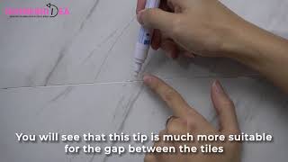 Flysea Grout Marker Application Video  How to use it and how to change the tips [upl. by Htiduy727]