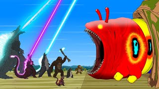 Rescue GODZILLA amp KONG From Giant Monster LeechWorm All Power Of Death Worm Skills  FUNNY CARTOON [upl. by Eniruam]