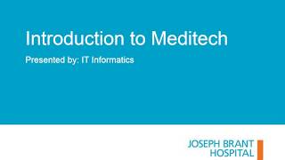 Introduction to Meditech [upl. by Niel]