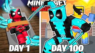 I Survived 100 Days as DIAMOND DEADPOOL in HARDCORE Minecraft [upl. by Ytisahc866]