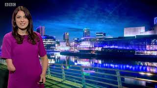 Noctilucent Clouds over Media City  Quick Feature on BBC NorthWest Tonight weather with Lucy Martin [upl. by Leake]