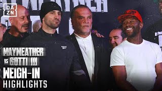 WEIGH IN HIGHLIGHTS  Floyd Mayweather vs John Gotti III [upl. by Yenor]