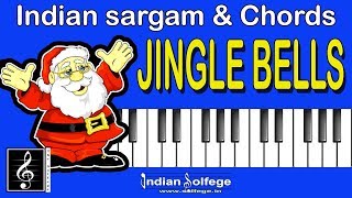 How to Play Jingle Bells Piano Melody and Chordsसरगम के साथ बजाना सीखें  C Scale  Indian Solfege [upl. by Annawot]