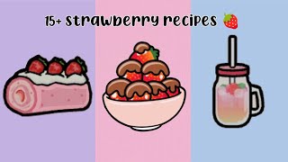 New 15 Strawberry recipes 🍓 in tocaboca tocaboca food recipes [upl. by Edwina744]