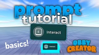 How to use PROMPTS in Obby Creator [upl. by Nalepka414]